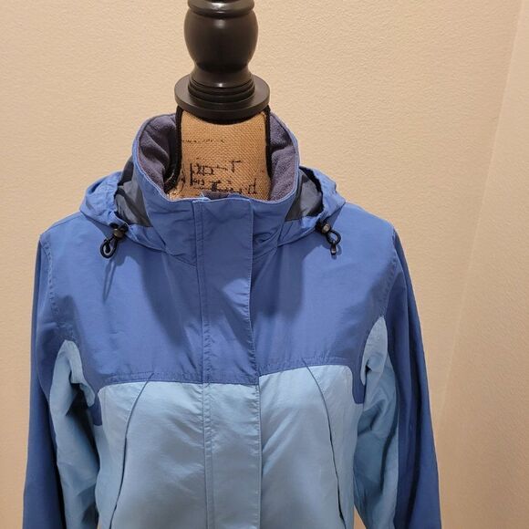 Lands End Women's Two Tone Hooded Rain Jacket Size S (6-8) - Picture 2 of 12